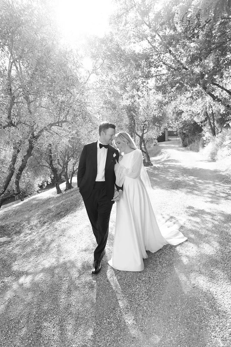Wedding table detail — long table dinner at Il Podere di Toscana Tuscany